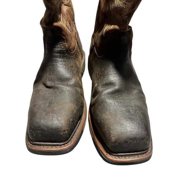Ariat WorkHog Waterproof Composite Toe Work Boot Leather Croc Western Size 14 D - Picture 4 of 6